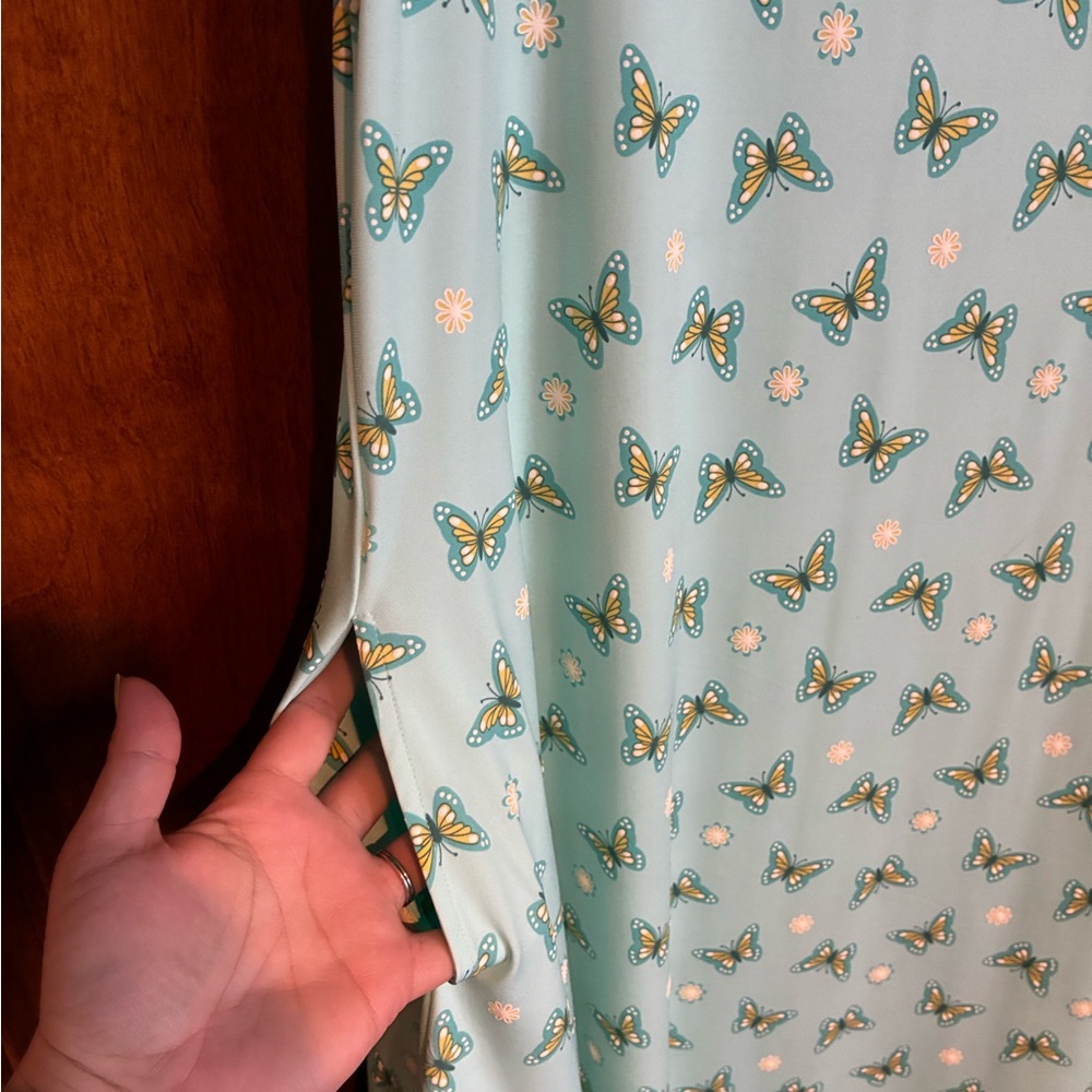 Y2K Blair Pale Blue Dress with Yellow Butterfly And White Flower Accents - Picture 9 of 9